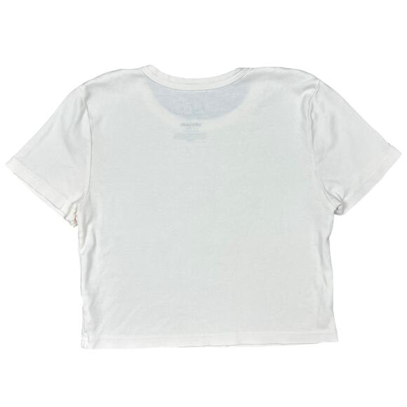 Pacsun Crop Top Tee Lake Como Italy T-Shirt Cream White size Medium Short Sleeve - Picture 3 of 4